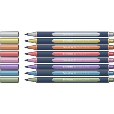 Metálfényű rollertoll készlet, 0,4 mm, SCHNEIDER "Paint-It 050" 8 különböző szín