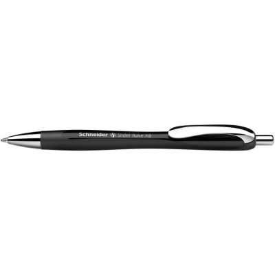 Golyóstoll, 0,7 mm, nyomógombos, SCHNEIDER "Slider Rave XB", fekete, kék