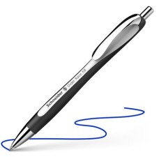 Golyóstoll, 0,7 mm, nyomógombos, SCHNEIDER "Slider Rave XB", fekete-fehér, kék