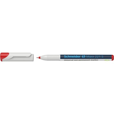 Alkoholmentes marker, OHP, 0,4 mm, SCHNEIDER "Maxx 221 S", piros