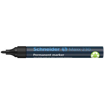 Alkoholos marker, 1-3 mm, fémházas, SCHNEIDER "Maxx 230", fekete