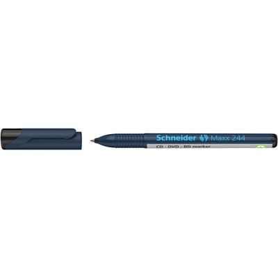 Alkoholos marker, CD/DVD, 0,7 mm, SCHNEIDER "Maxx 244", fekete