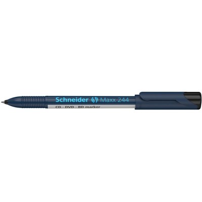Alkoholos marker, CD/DVD, 0,7 mm, SCHNEIDER "Maxx 244", fekete