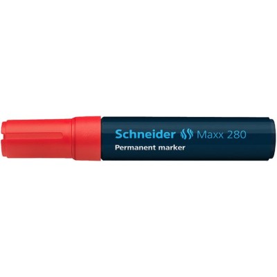 Alkoholos marker, 4-12 mm, vágott, SCHNEIDER "Maxx 280", piros