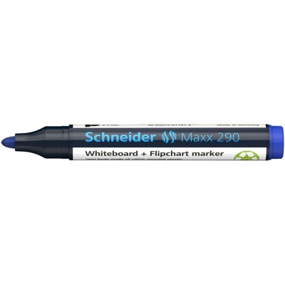 Tábla- és flipchart marker, 2-3 mm, kúpos, SCHNEIDER "Maxx 290", kék