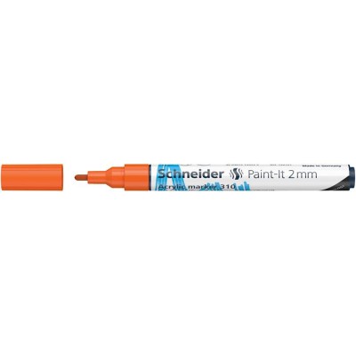Dekormarker, akril, 2 mm, SCHNEIDER "Paint-It 310", narancssárga