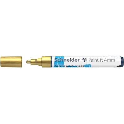 Dekormarker, akril, 4 mm, SCHNEIDER "Paint-It 320", arany