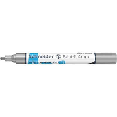 Dekormarker, akril, 4 mm, SCHNEIDER "Paint-It 320", ezüst