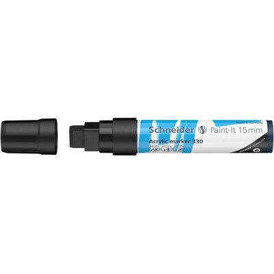 Dekormarker, akril, 15 mm, SCHNEIDER "Paint-It 330", fekete