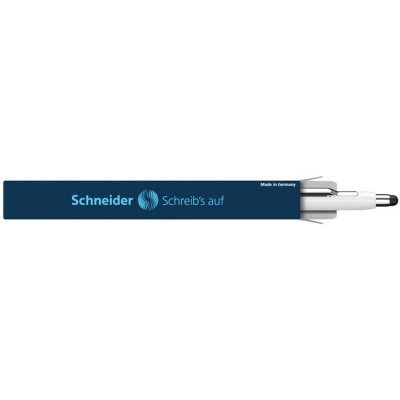 Golyóstoll, 0,7 mm, nyomógombos, érintőképernyőhöz, fehér-ezüst tolltest, SCHNEIDER "Epsilon Touch XB", kék