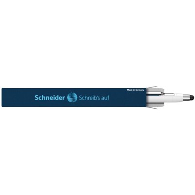 Golyóstoll, 0,7 mm, nyomógombos, érintőképernyőhöz, fehér-kék tolltest, SCHNEIDER "Epsilon Touch XB", kék