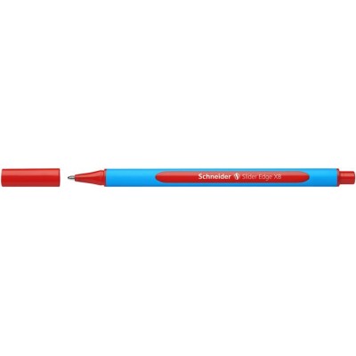 Golyóstoll, 0,7 mm, kupakos, SCHNEIDER "Slider Edge XB", piros