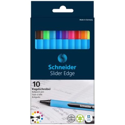 Golyóstoll készlet, 0,7 mm, kupakos, SCHNEIDER "Slider Edge XB", vegyes színek