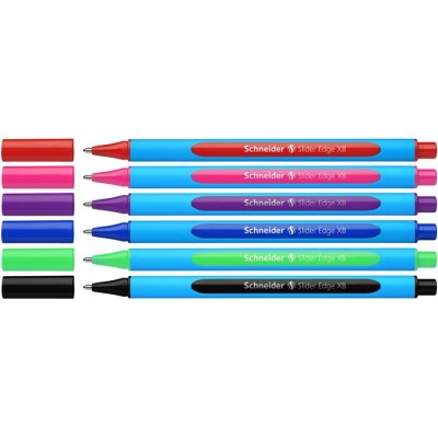 Golyóstoll készlet, 0,7 mm, kupakos, SCHNEIDER "Slider Edge XB", vegyes színek