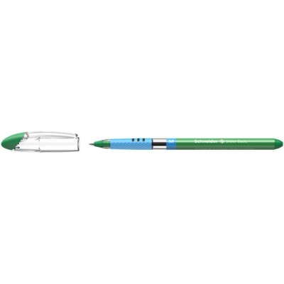 Golyóstoll, 0,5 mm, kupakos, SCHNEIDER "Slider Basic M", zöld