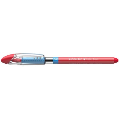 Golyóstoll, 0,7 mm, kupakos, SCHNEIDER "Slider Basic XB", piros