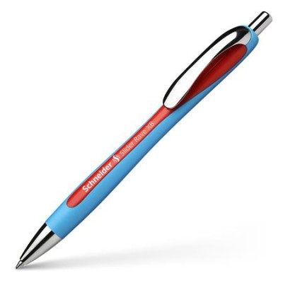 Golyóstoll, 0,7 mm, nyomógombos, SCHNEIDER "Slider Rave XB", piros