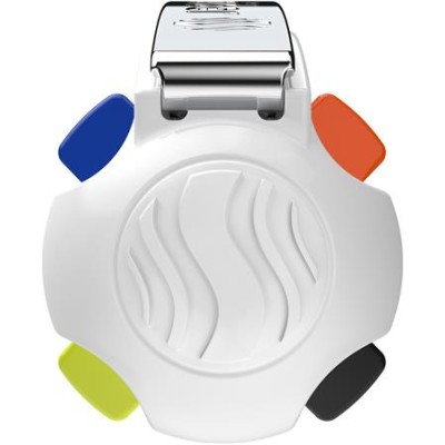 Golyóstoll, 0,5 mm, nyomógombos, négyszínű, SCHNEIDER "Take 4 Neon", narancs-fehér