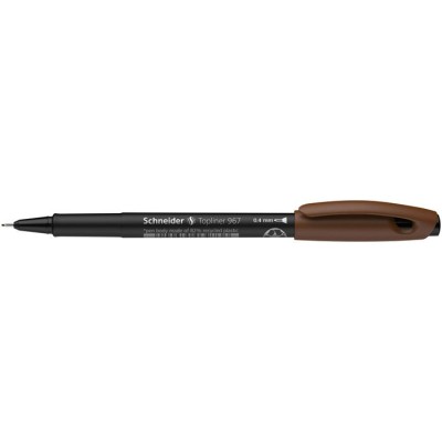 Tűfilc, 0,4 mm, SCHNEIDER "Topliner 967", barna