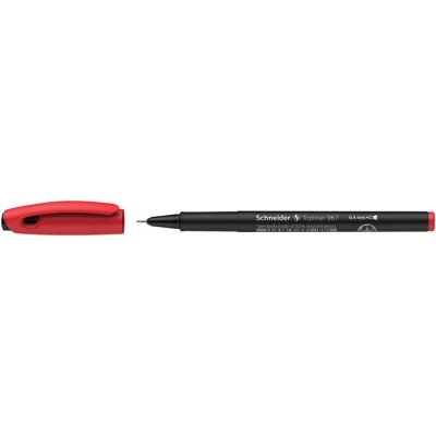 Tűfilc, 0,4 mm, SCHNEIDER "Topliner 967", piros