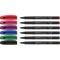 Tűfilc készlet, 0,4 mm, SCHNEIDER "Topliner 967", 6 különböző szín
