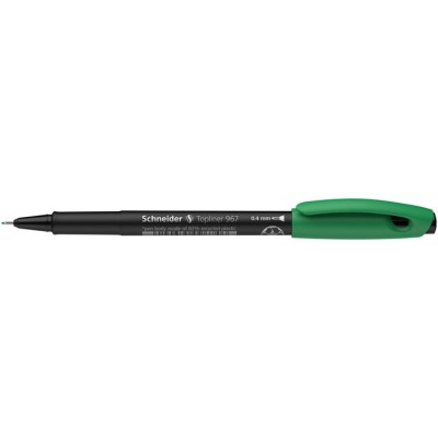 Tűfilc, 0,4 mm, SCHNEIDER "Topliner 967", zöld