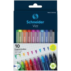 Golyóstoll készlet, 0,5 mm, kupakos, SCHNEIDER "Vizz", vegyes színek