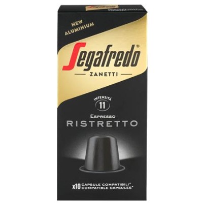 Kávékapszula, Nespresso® kompatibilis, 10 db, SEGAFREDO "Ristretto"
