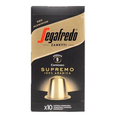 Kávékapszula, Nespresso® kompatibilis, 10 db, SEGAFREDO "Supremo"