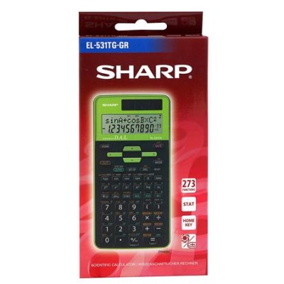 Számológép, tudományos, 273 funkció, SHARP "EL-531", zöld