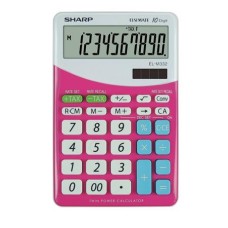 Számológép, asztali, 10 számjegy, SHARP "EL-M332", pink