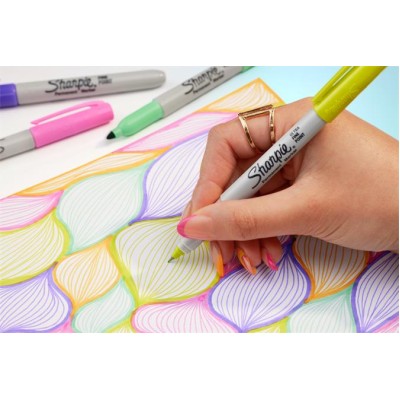 Alkoholos marker, 0,5 mm, kúpos, SHARPIE "Ultra Fine Point", sárga