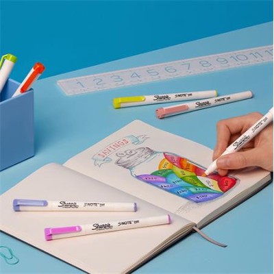 Filctoll készlet, vágott,  SHARPIE "S-Note", 4 különböző szín