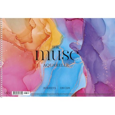 Vázlatfüzet, spirál, A4, akvarell, 20 lap, 220 g, SHKOLYARYK "Aquarelle Muse"