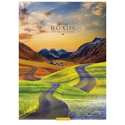 Füzet, tűzött, A4, kockás, 40 lap, SHKOLYARYK "The Elegant Roads", vegyes