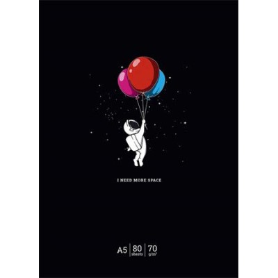 Füzet, tűzött, A5, vonalas,  48 lap, SHKOLYARYK "I need more space", vegyes