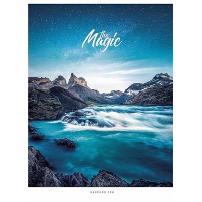 Füzet, tűzött, A5, kockás, 48 lap, SHKOLYARYK "The Magic", vegyes