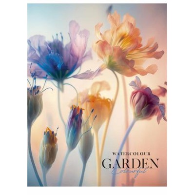 Füzet, tűzött, A5, kockás, 80 lap, SHKOLYARYK "Watercolour Garden", vegyes