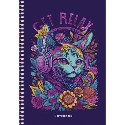Spirálfüzet, A5, kockás, 80 lap, SHKOLYARYK "Notebook", vegyes