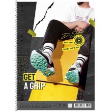Spirálfüzet, A4+, vonalas, 80 lap, SHKOLYARYK "Get a grip", vegyes