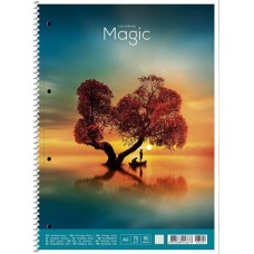 Spirálfüzet, A4+, vonalas, 80 lap, SHKOLYARYK "Colourful magic", vegyes