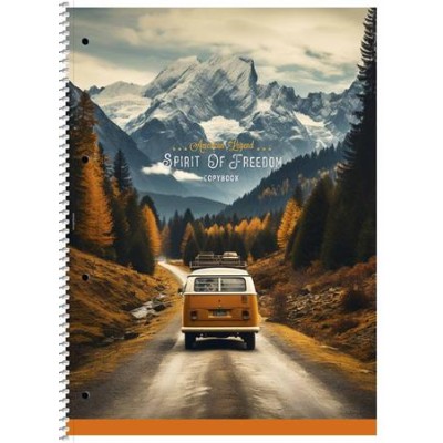 Spirálfüzet, A4+, vonalas, 80 lap, SHKOLYARYK "Spirit of Freedom", vegyes