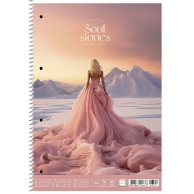 Spirálfüzet, A4, kockás, 80 lap, SHKOLYARYK "Soul stories", vegyes