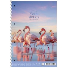 Spirálfüzet, A4+, kockás, 80 lap, SHKOLYARYK "Soul stories", vegyes