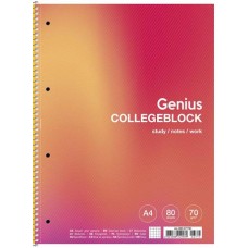 Spirálfüzet, A4+, kockás, 80 lap, SHKOLYARYK "Genius", vegyes