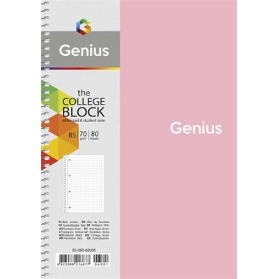 Spirálfüzet, B5, kockás, 80 lap, SHKOLYARYK "Genius", vegyes