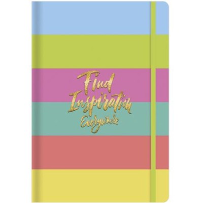 Jegyzetfüzet, A5, vonalas, sima, pontrácsos, 96 lap, keményfedeles, SHKOLYARYK "find Inspirations", vegyes minta