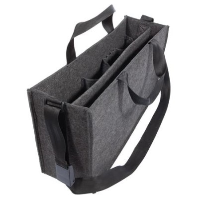 Irodai válltáska, vállpánttal, L méret, 50x28x15 cm, SIGEL "Classic", sötétszürke