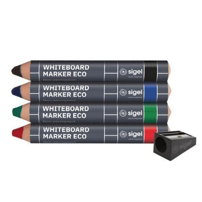 Táblamarker készlet, 1-5 mm, kúpos, SIGEL, 4 különböző szín