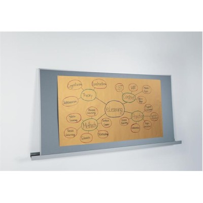 Moderációs textiltábla, alumínium kerettel, 90x180 cm, kétoldalas, SIGEL, "Meet up", szürke